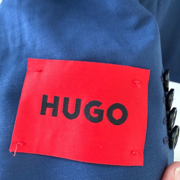 NWT $398 HUGO single-breasted wool-blend blazer sz 42L - Picture 12 of 16